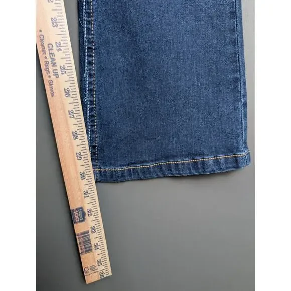 New Harper & Ivy Y2K Juniors 1 Rhinestone Pocket Dark Blue Flare Denim Size 13 - Picture 10 of 12